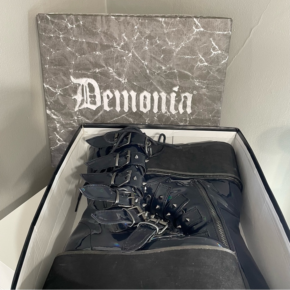 Demonia Prizm Heist Buckle Boots